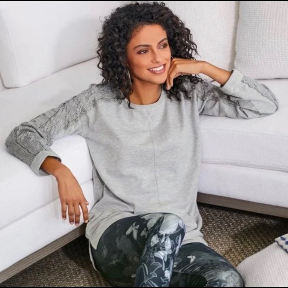 Soft Surroundings | Gray Ana Pullover Sweatshirt